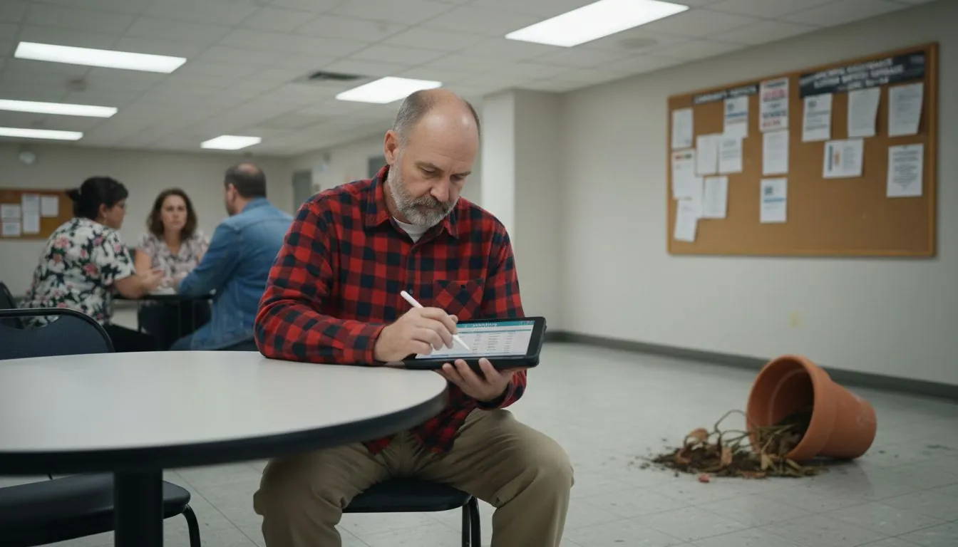 Property manager updating tenant repair log