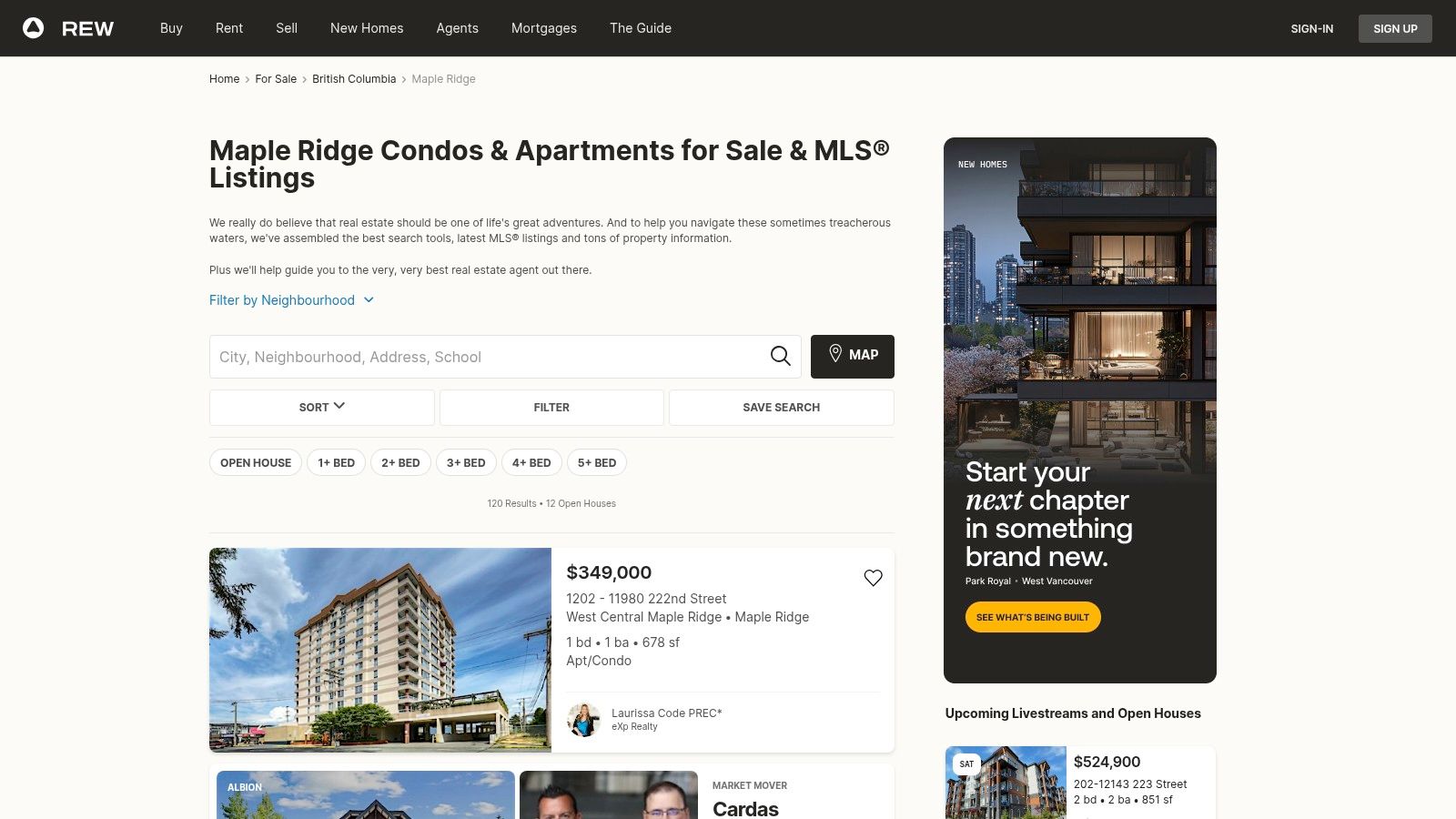 REW.ca (Real Estate Wire) – Maple Ridge Condos